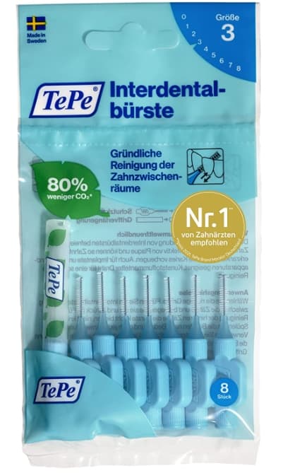 TePe Interdentalbørster 0,6 mm Blå - Pakke med 8 stk.