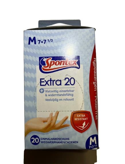 Spontex, Hjemmehandsker (20 stk.) Størrelse 7-7,5 / Beskyttelse og Hygiejne derhjemme