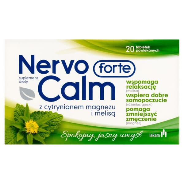 Rauhoittava NervoCalm Forte 20 tabletin pakkaus