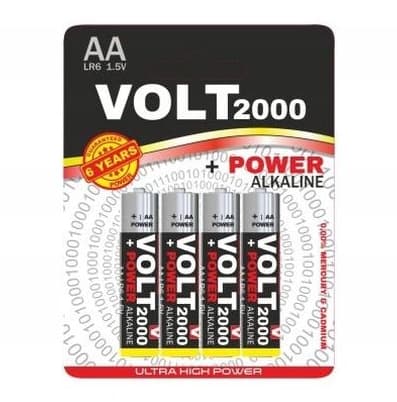 Alkaline batterier AA LR6, pakke med 4 styk