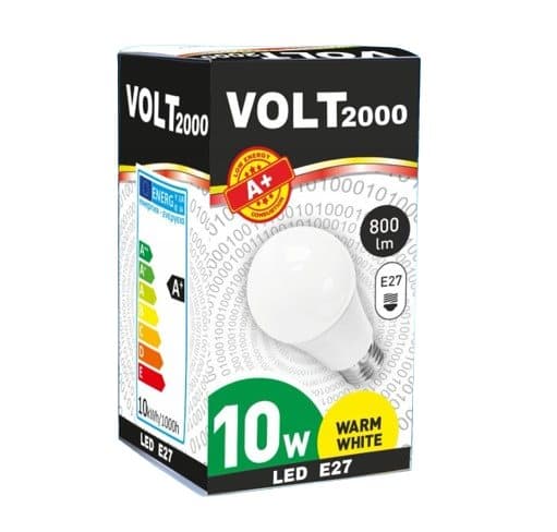 Volt, LED Pærer E27 10W - Energibesparende pære med E27 gevind på 10W. Høj kvalitet og lang levetid. Opgrader dit lys nu!