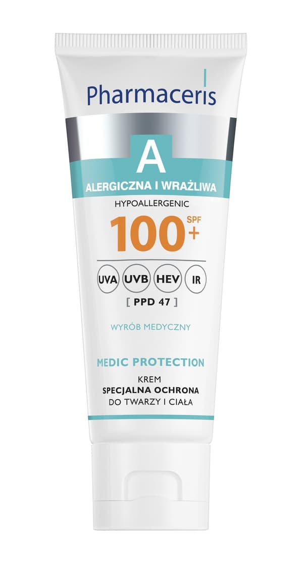 Korkeasuojakertoimen Aurinkovoide Pharmaceris A Medic SPF 100+ - Kasvojen ja Vartalon Erityissuoja, 75ml
