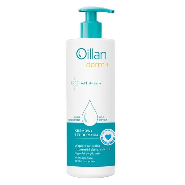 Oillan Derm+ Krämig Rengöringsgel - Mild och Effektiv Ansiktsrengöring, 400 ml