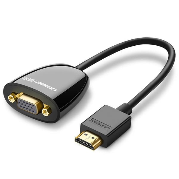 Ugreen HDMI (han) til VGA (hun) adapter - Envejs, Fuld HD, Sort (MM105 40253)