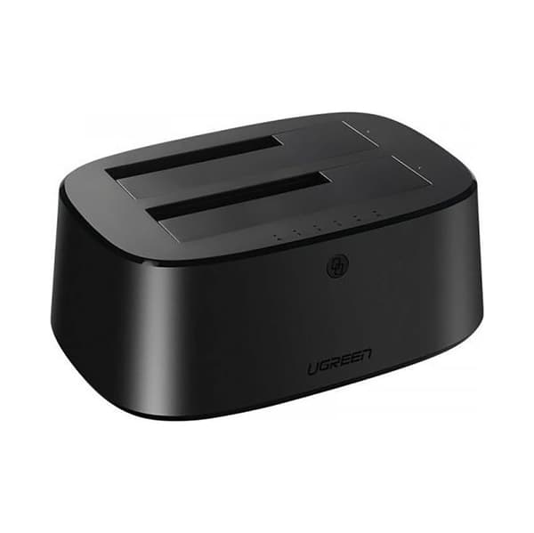 Ugreen CM198 USB 3.0 Telakointiasema SATA 2.5 3.5 SSD HDD Ulkoinen Virtalähde, Musta musta