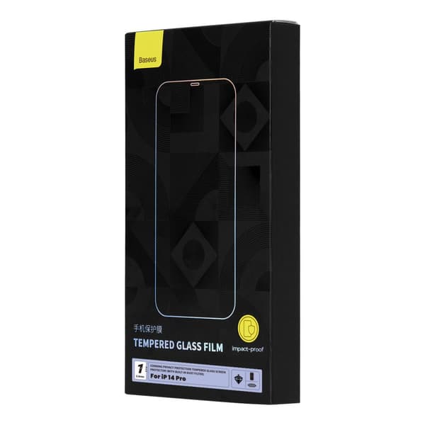 Baseus Anti-Spy 0.4mm hærdet glas til iPhone 14 Pro - Privatfilter & installationssæt