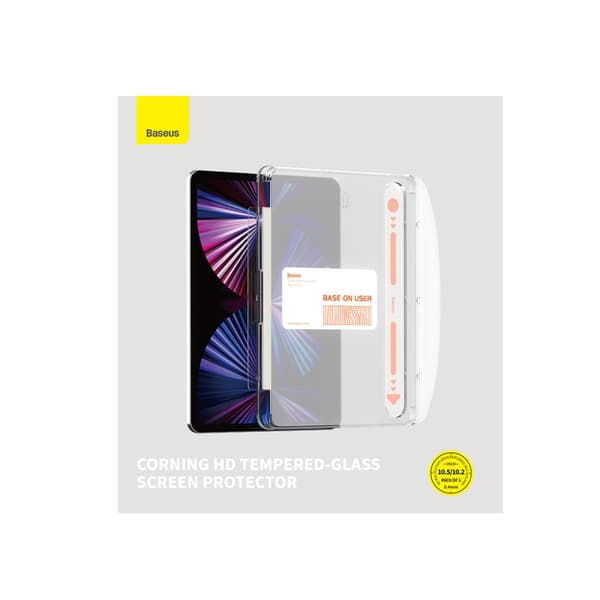 Baseus Krystalklar Hærdet Glas til iPad 10.2'' (2019/2020/2021) / iPad Air 3 10.5'' + monteringssæt - Transparent