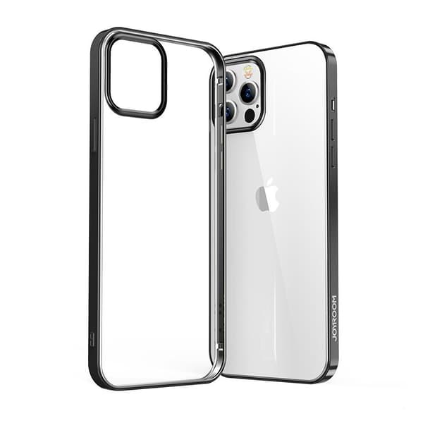 Joyroom Transparente Ultra-Slanke Etui med Metalramme til iPhone 12 Pro Max Sort (JR-BP796)