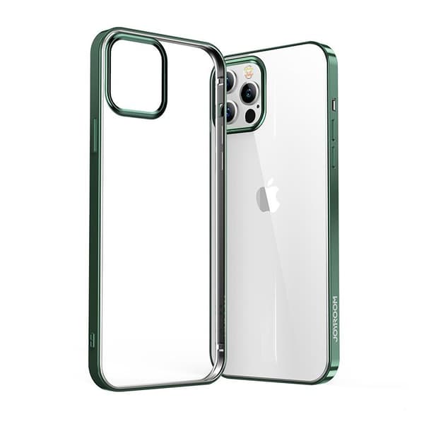 Joyroom Ny Skønhedsserie: Ultratyndt Gennemsigtigt Cover med Metallisk Ramme til iPhone 12 Pro Max Grøn (JR-BP796)