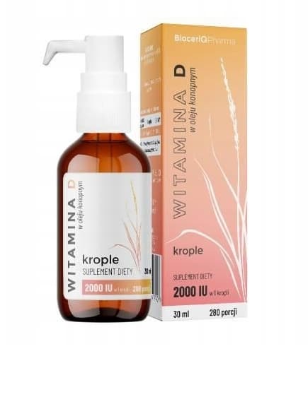 Korkealaatuinen D-vitamiini hampunsiemenöljyssä, tipat, 30 ml