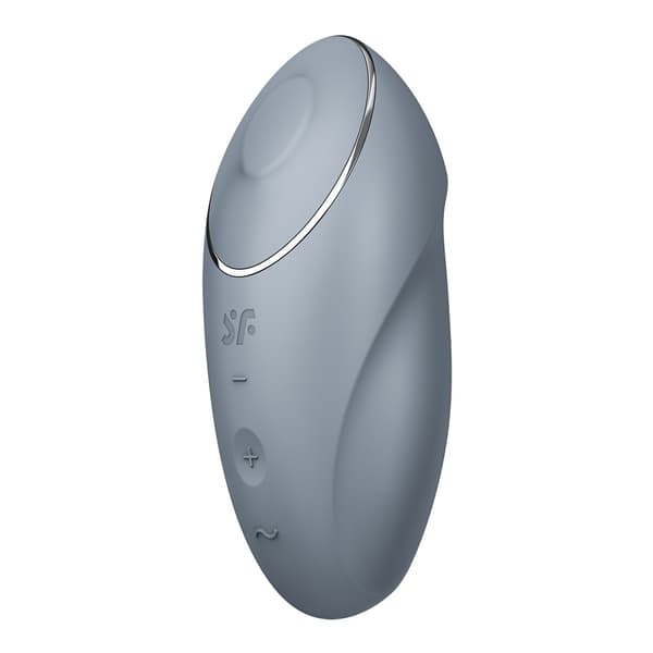Satisfyer Tap & Climax 1 Påsat Vibrator med Bankefunktion Blågrå