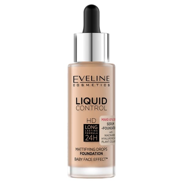 Eveline Cosmetics Flydende HD Mat Foundation med Niacinamid 055 Honning, 32 ml