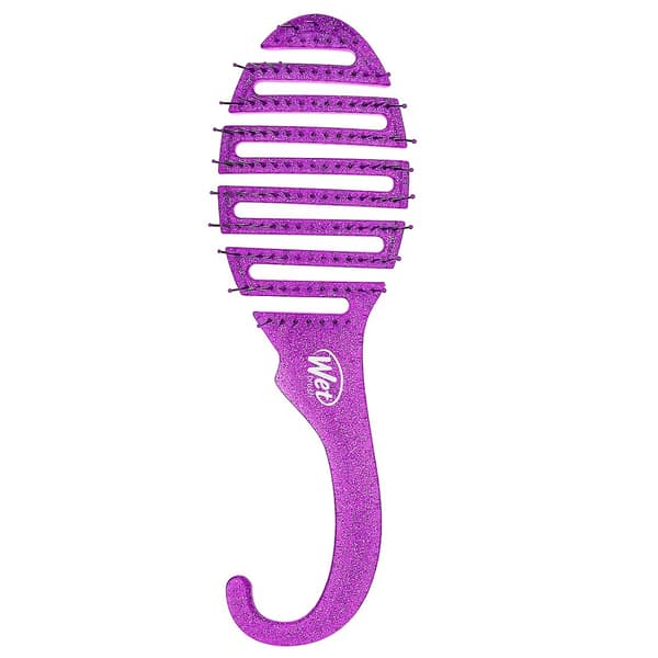 Suihkuharja Hiusten Selvitykseen - Purple Glitter Wet Brush