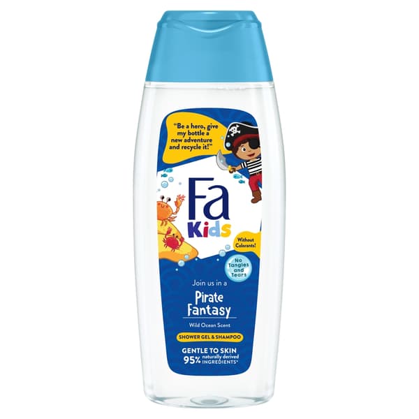 Fa Kids Pirat Fantasi Bade- og Shampoo Gel, Duft af Vildt Ocean, 400 ml