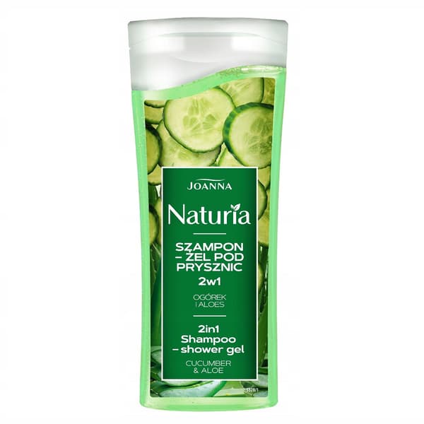 Joanna Naturia 2-i-1 Shampoo og Brusegel Agurk & Aloe, 100 ml