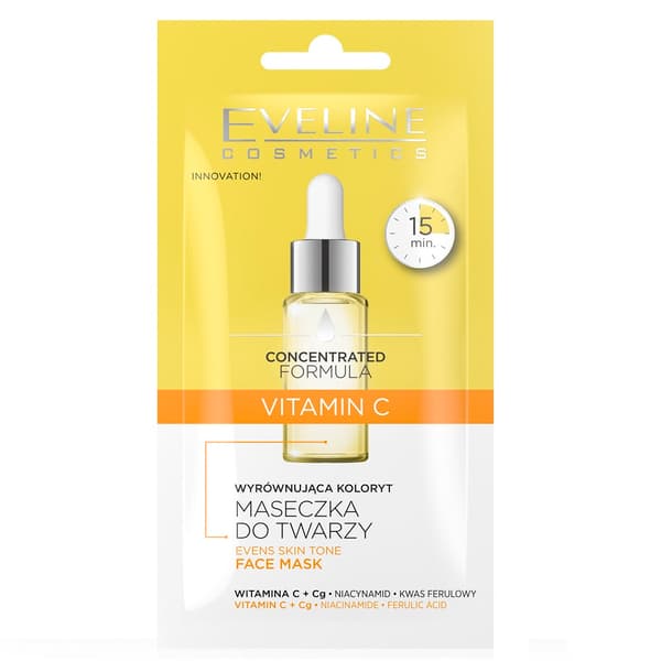 Eveline Cosmetics Kasvonaamio C-vitamiini Tasoitettu Väri Formula, 8 ml