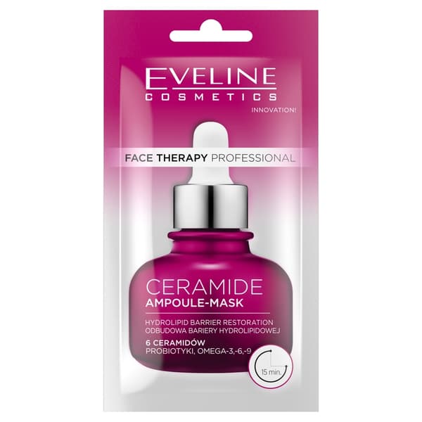 Eveline Cosmetics Ansiktsbehandling Professionell Ampullmask Kräm Ansiktsmask Ceramide, 8 ml