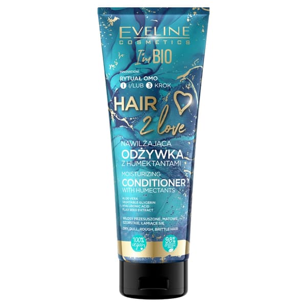 Eveline Cosmetics Hair 2 Love Fugtighedsgivende Balsam med Fugtgivere, 250 ml