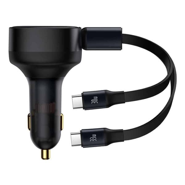 Baseus Enjoyment - Musta 2-in-1 Autolaturi 33W 2x USB-C
