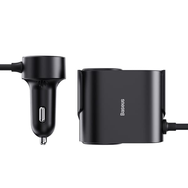 Baseus Højtydende Pro Adapter 2x Cigartænderstik med USB-A USB-C Oplader 30W - Sort