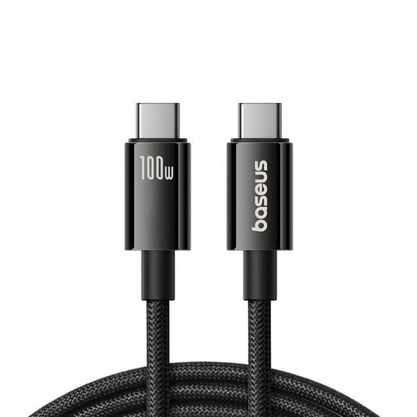 Baseus Tungsten Gold USB-C 3.2 till USB-C 3.2 Kabel 100W 4K 60Hz 1.5m - Svart