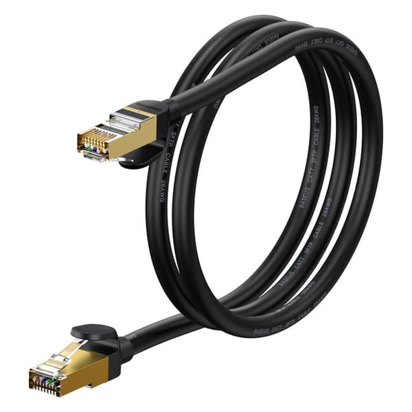 Baseus Speed Seven nopea RJ45-verkkokaapeli 10Gbps 1m musta (WKJS010101)