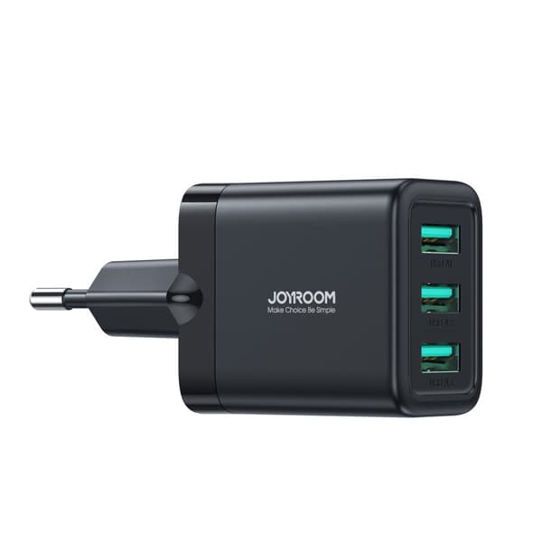 Joyroom JR-TCN02 Fast Oplader 3xUSB-A 17W 3.4A - Sort