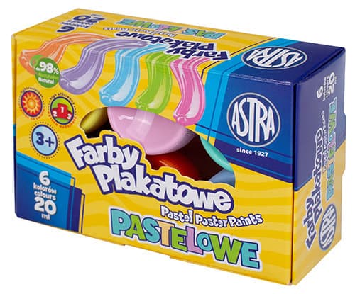 Plakatmaling Pastel 6 Farver 20ml Sæt