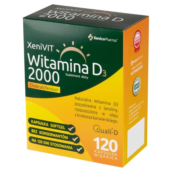 XeniVIT Vitamin D3 2000, 120 kapsler