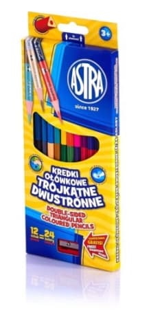 Astra, Trekantede Dobbeltsidet Farveblyanter, 24 Farver