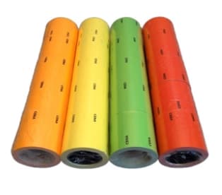 Prislabels 40x30, blanding af farver, 1 rulle.