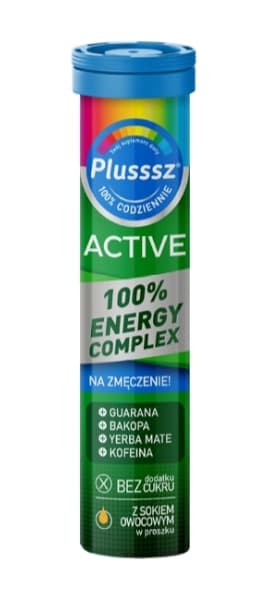 Energifullt kosttillskott för ökad vitalitet - Plusssz Active 100% Energikomplex, 20 brustabletter