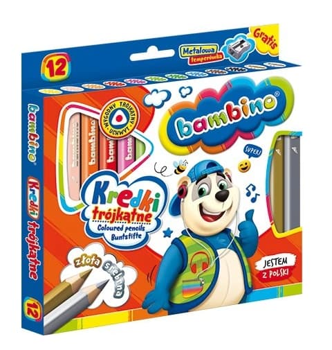 Trekantede Bambino farveblyanter, 12 farver