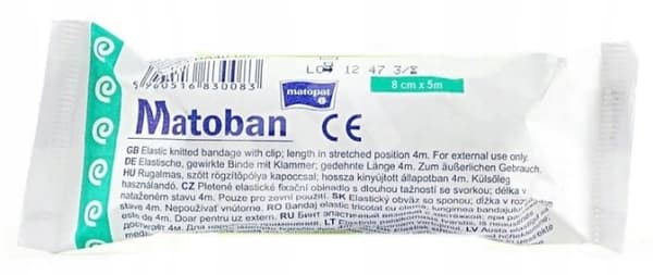 Matoban Elastisk Bandage 8cm x 5m Ikke-steril, 1stk.