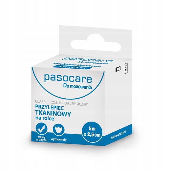 Side Rolls of Pasocare Bandage Fabric, 5m x 2,5cm, Classic Roll, 1 piece