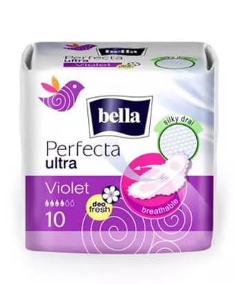 Binda Bella Lila med Deo Fresh Drainette-teknologi, 10-pack.