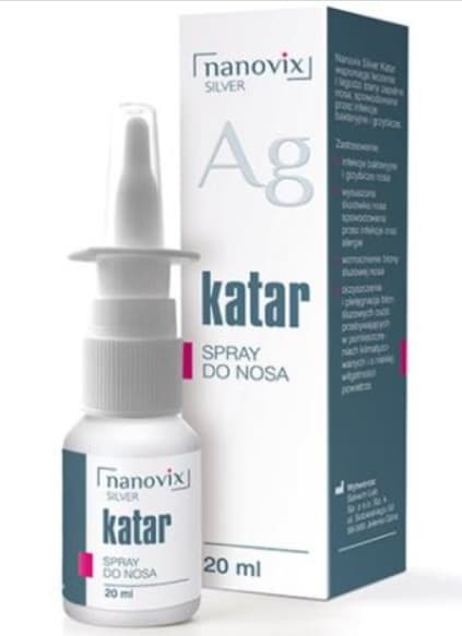 Nanovix Silver Katar Nässpray, 20 ml - Silverjonrik nässpray för att lindra symtom vid förkylning och nästäppa. Effektiv formel i praktisk 20 ml spray