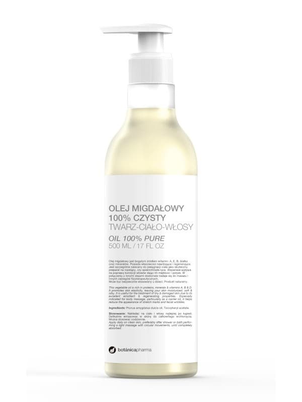 BotanicaPharma Ren Mandelolja av Hög Kvalitet, 100% Ren och Kallpressad, 500ml
