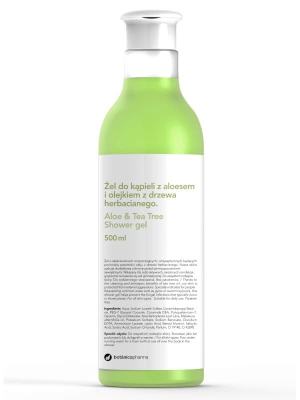 Botanicapharma Aloe Vera og Tea Tree Olie Badegele, 500ml.