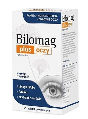 Bilomag Plus Ögon 75 Tabletter - Kosttillskott för Ögonhälsa
