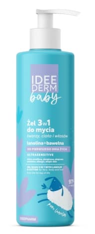 Idee Derm Baby 3i1 skumrens til ansigt, krop og hår fra 1. levedag, 400 ml