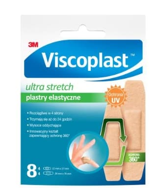 Viscoplast Ultra Stretch Joustavat Laastarit, 8 kpl