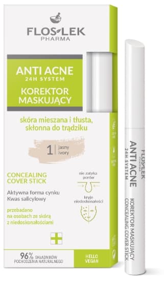 Flos-Lek Pharma, Peittovoide vaalea 1 sekaiholle ja rasvaiselle akne-alttiille iholle