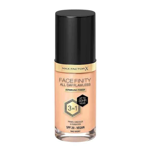 Max Factor Facefinity All Day Flawless 3in1 Nestemäinen Meikkivoide N42 Ivory, 30ml