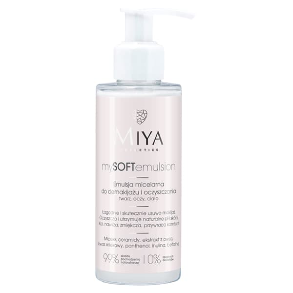 Miya Cosmetics Micellæremulsion til Makeupfjerning og Rensning, 140 ml