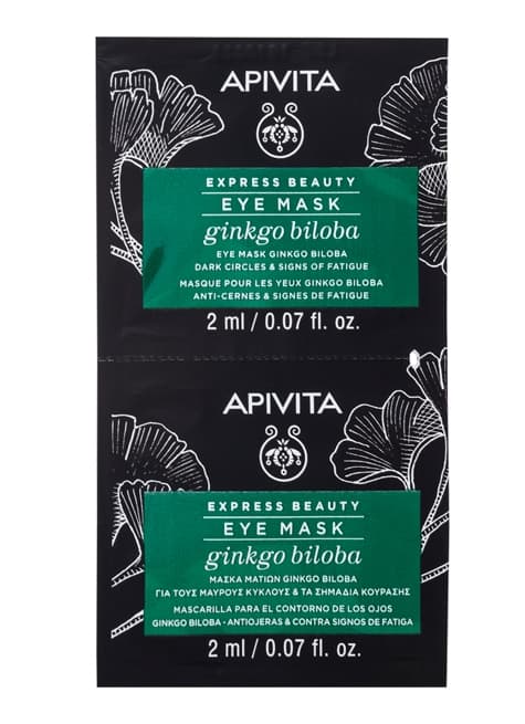 Apivita Express Skönhet Ögonmask mot Mörka Cirkel & Trötthetstecken med Ginko Biloba, 2 x 2 ml