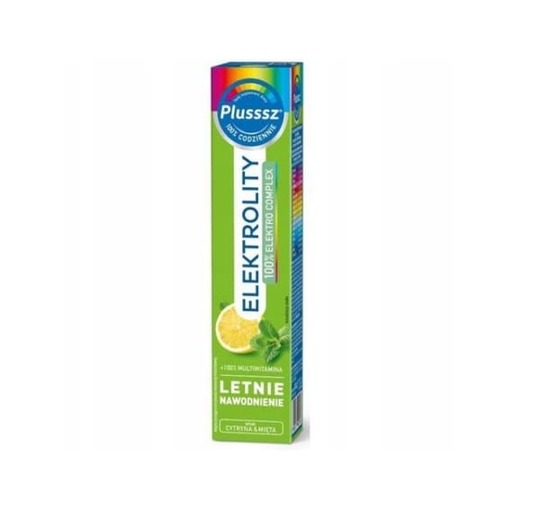 Plusssz Elektrolytter + 100% Multivitamin Citron & Mynte, 24 brusende tabletter