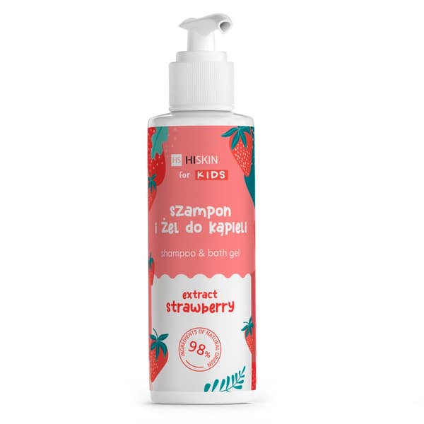 HiSkin Børn Shampoo og Bad Gel Jordbær, 280ml
