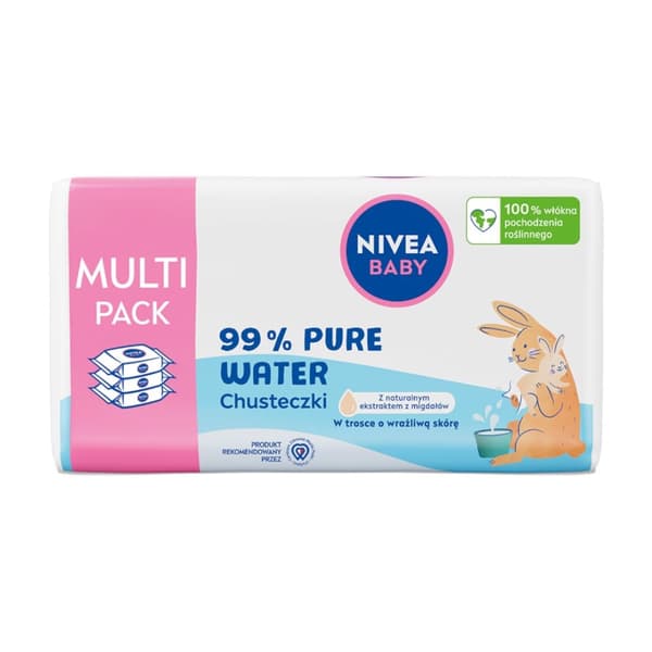 Nivea Baby Biologisk Nedbrydelige Servietter 99% Rent Vand, 3 x 57 stk