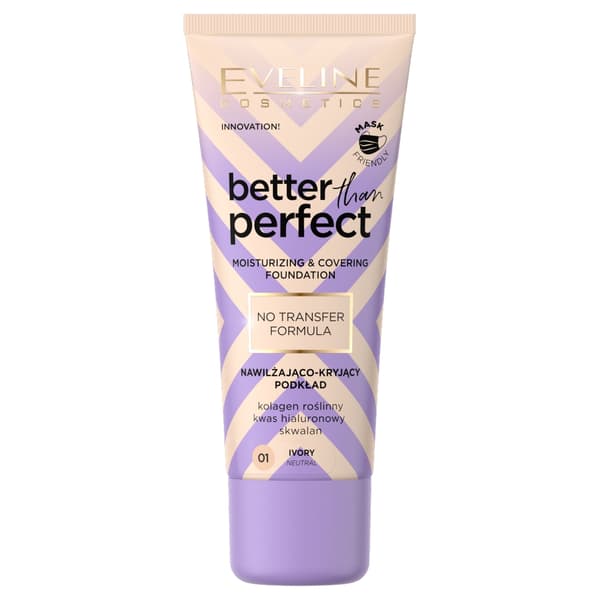 Eveline Cosmetics Bättre Än Perfekt Fuktgivande Foundation 01 Elfenben, 30 ml